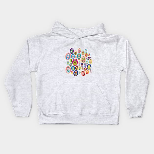 Russian dolls matryoshka Kids Hoodie by EkaterinaP